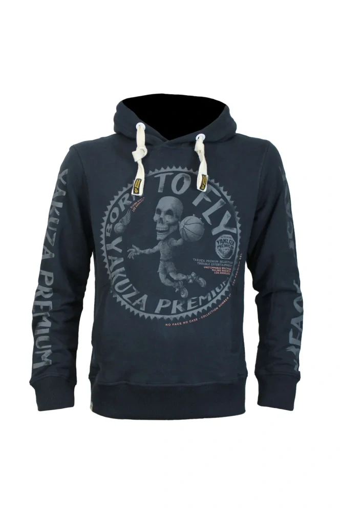 YAKUZA PREMIUM PÁNSKÁ MIKINA S KAPUCÍ 4022 DARK BLUE