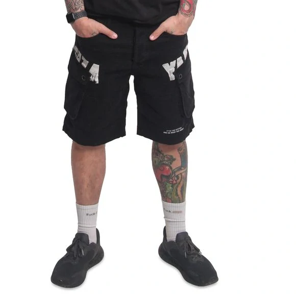YAKUZA pánské kraťasy BUMP CARGO SHORTS CSB 23001 černé