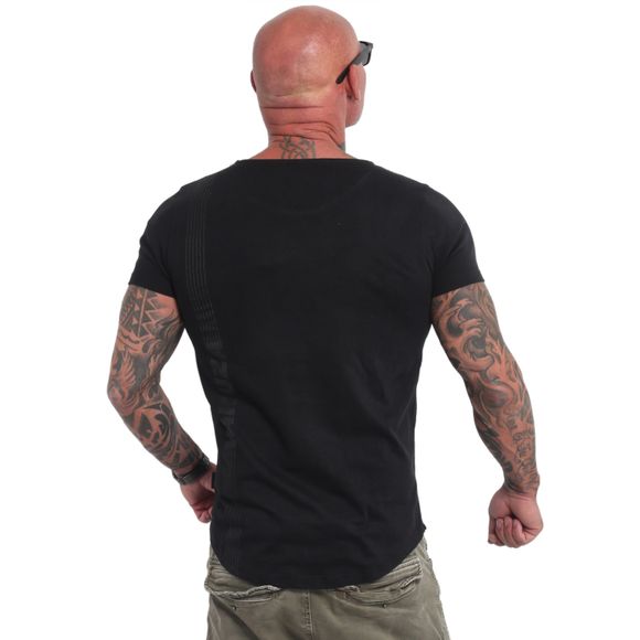 YAKUZA pánské tričko FAST LANE CURVED WIDE CREW T-SHIRT black