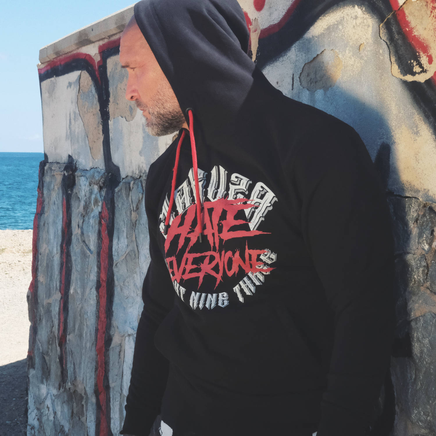 YAKUZA pánská mikina HATE HOODIE black