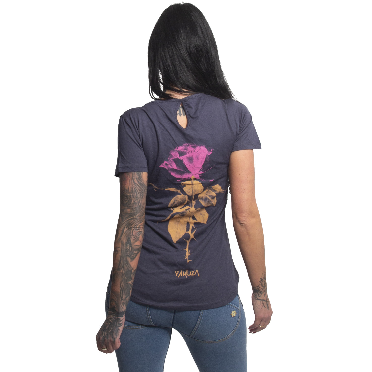 YAKUZA dámské tričko DIFFUSE LONG TAIL T-SHIRT parisian night