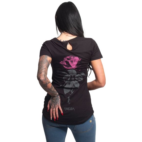 YAKUZA dámské tričko DIFFUSE LONG TAIL T-SHIRT černé