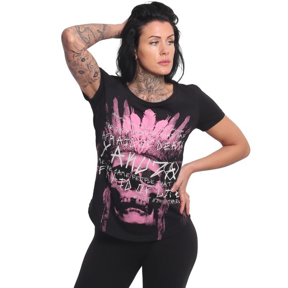 YAKUZA dámské tričko AFRAID CURVED CREW NECK T-SHIRT black
