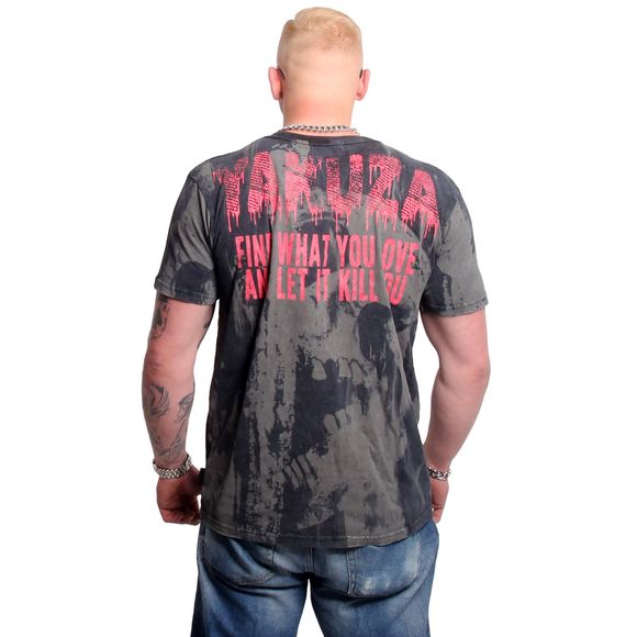 YAKUZA pánské tričko CRASHED SKULL ALLOVER ACID T-SHIRT black