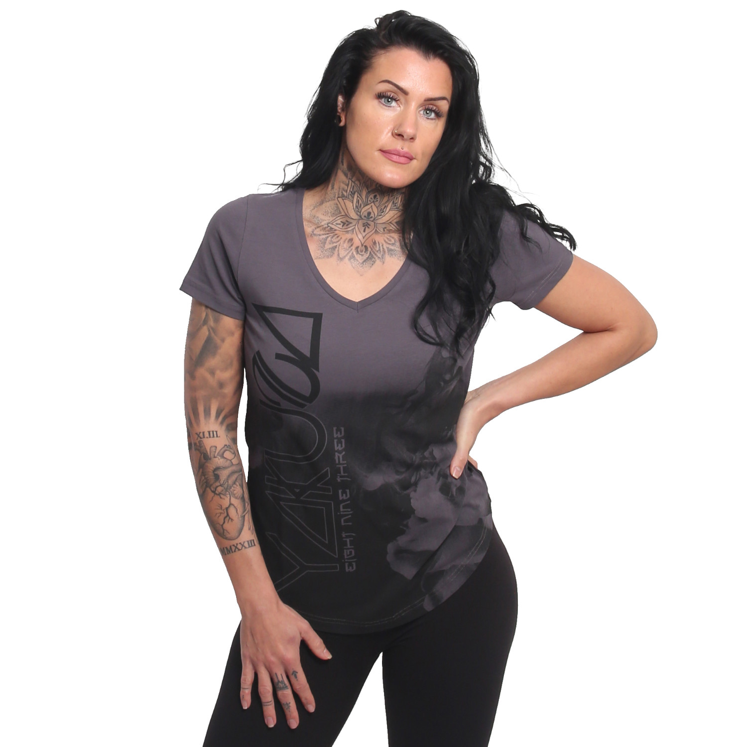 YAKUZA dámské tričko FLOAT CURVED V NECK T-SHIRT rabbit