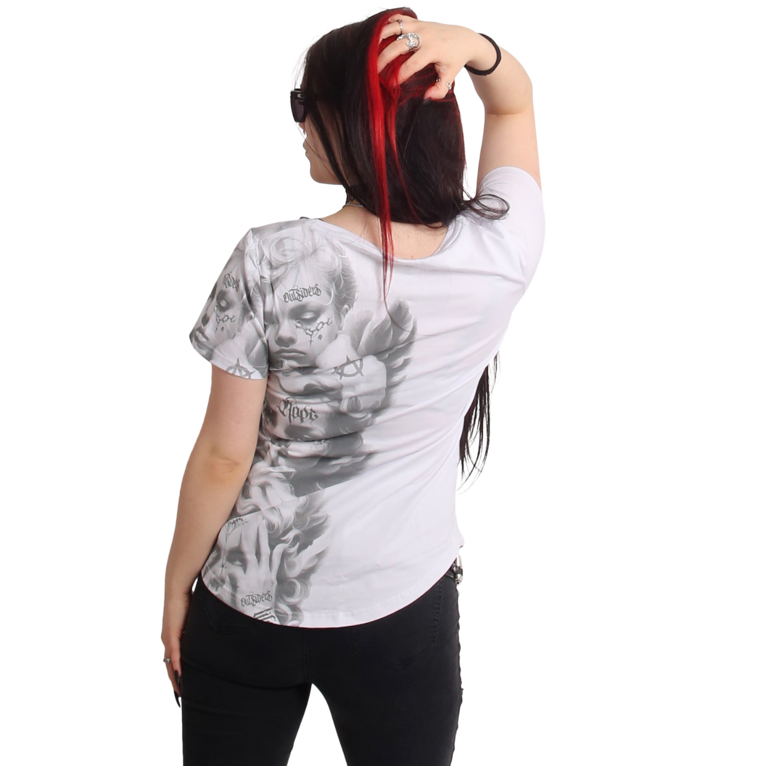 YAKUZA dámské tričko WISE KIDS CURVED V NECK T-SHIRT bílé