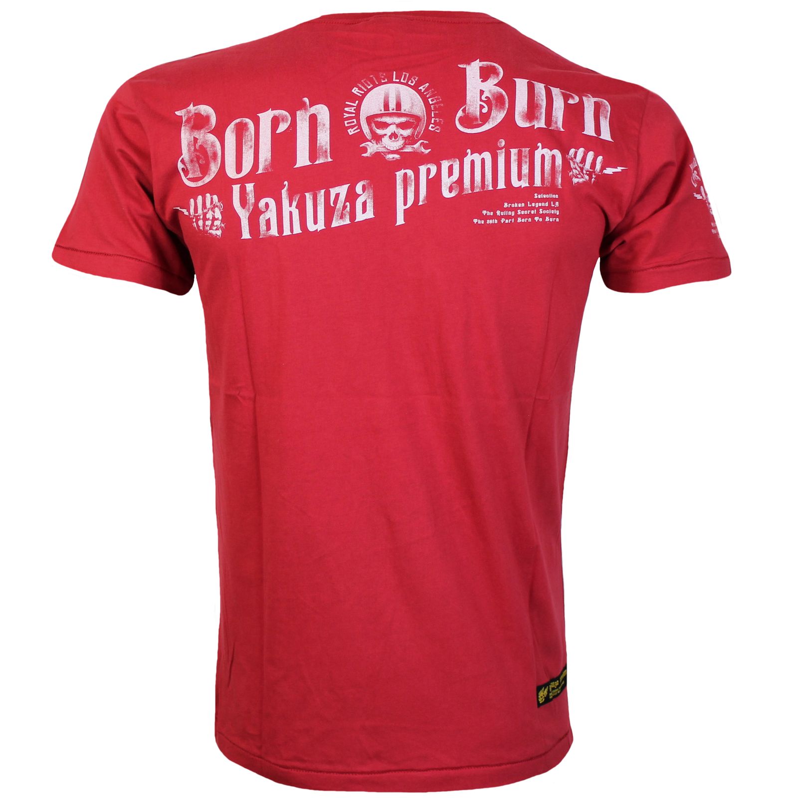 Yakuza Premium Maglietta Uomo 3611 - Colore Rosso, Stampa Multicolore (Topo Con Dinamite), Vestibilità Attillata