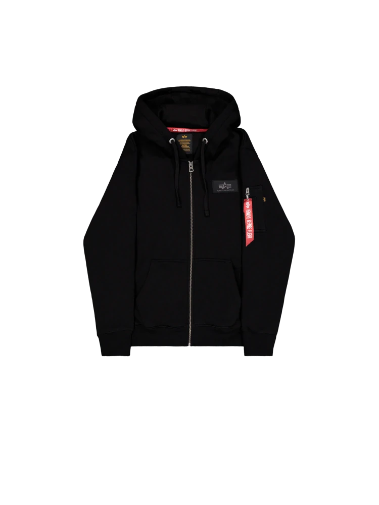 ALPHA INDUSTRIES BACKPRINT ZIP HOODY BLACK