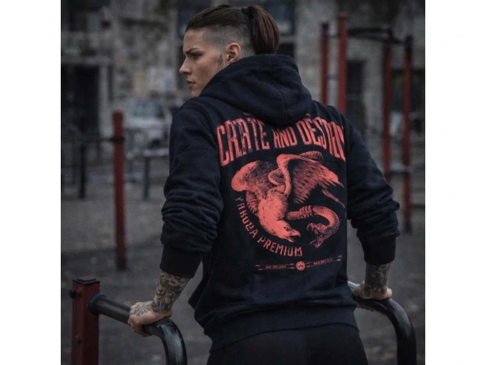 YAKUZA PREMIUM DÁMSKA MIKINA S KAPUCÍ ČERNÁ