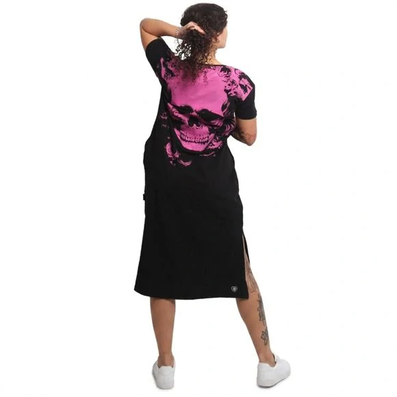 YAKUZA DÁMSKÉ ŠATY LOST SKULL MIDI ČERNÉ