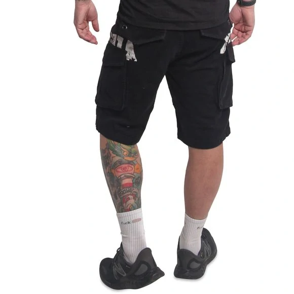 YAKUZA pánské kraťasy BUMP CARGO SHORTS CSB 23001 černé
