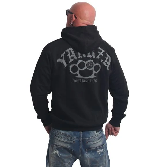 YAKUZA Pánská mikina s kapucí CRUSHER BASIC HOB 27044 černá