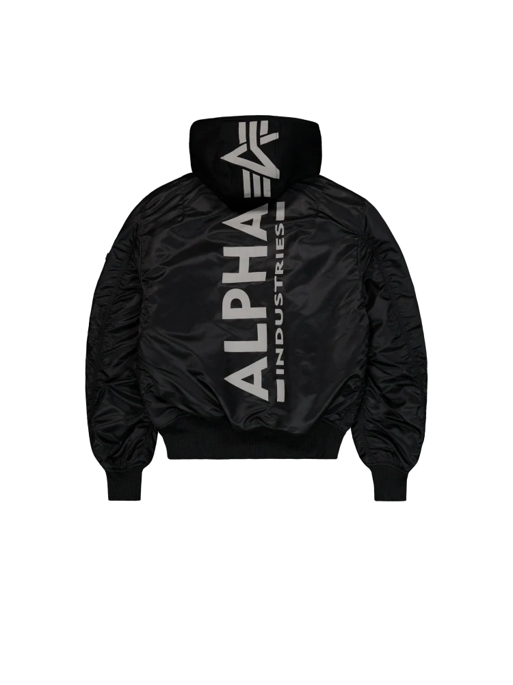 ALPHA IMDUSTRIES Pánský bomber s kapucí ZIP HOOD BACKPRINT 128113/285 černý