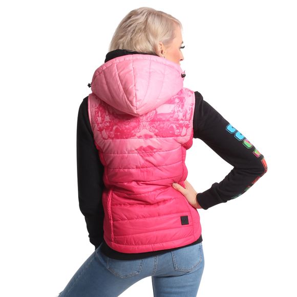 YAKUZA dámská vesta MASKED QUEEN HOODED VEST azalea