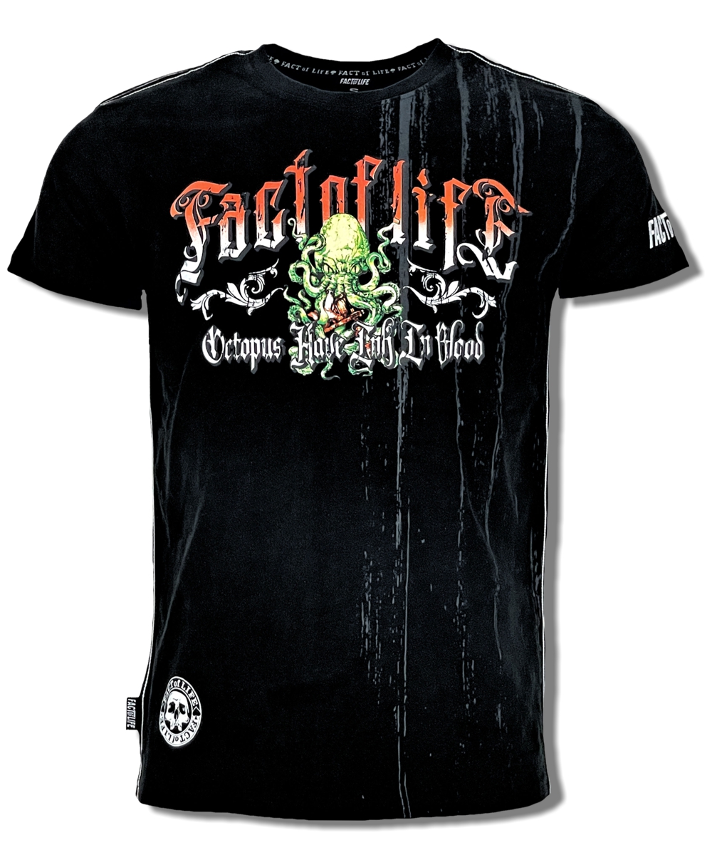 FACT OF LIFE pánské tričko INK OCTOPUS black