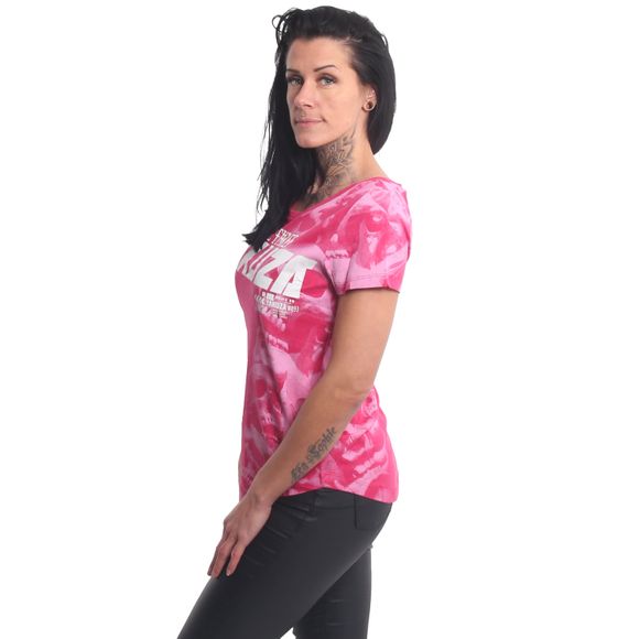 YAKUZA dámské tričko GRAVEYARD CURVED CREW NECK T-SHIRT rose red