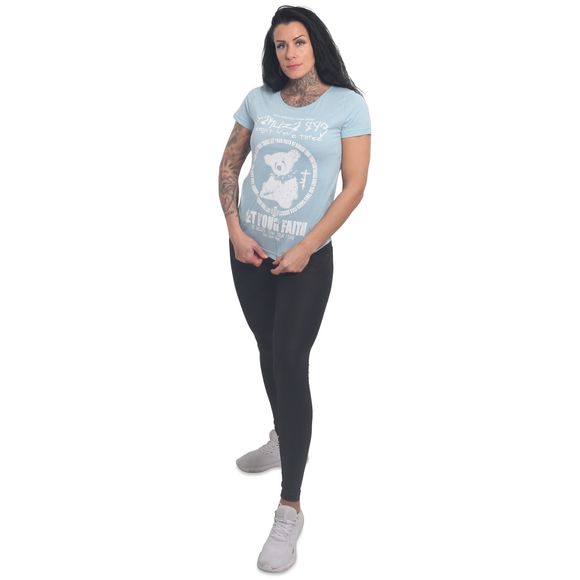 YAKUZA dámské tričko FAITH CURVED CREW NECK T-SHIRT sterling blue