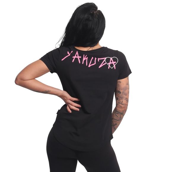 YAKUZA dámské tričko AFRAID CURVED CREW NECK T-SHIRT black