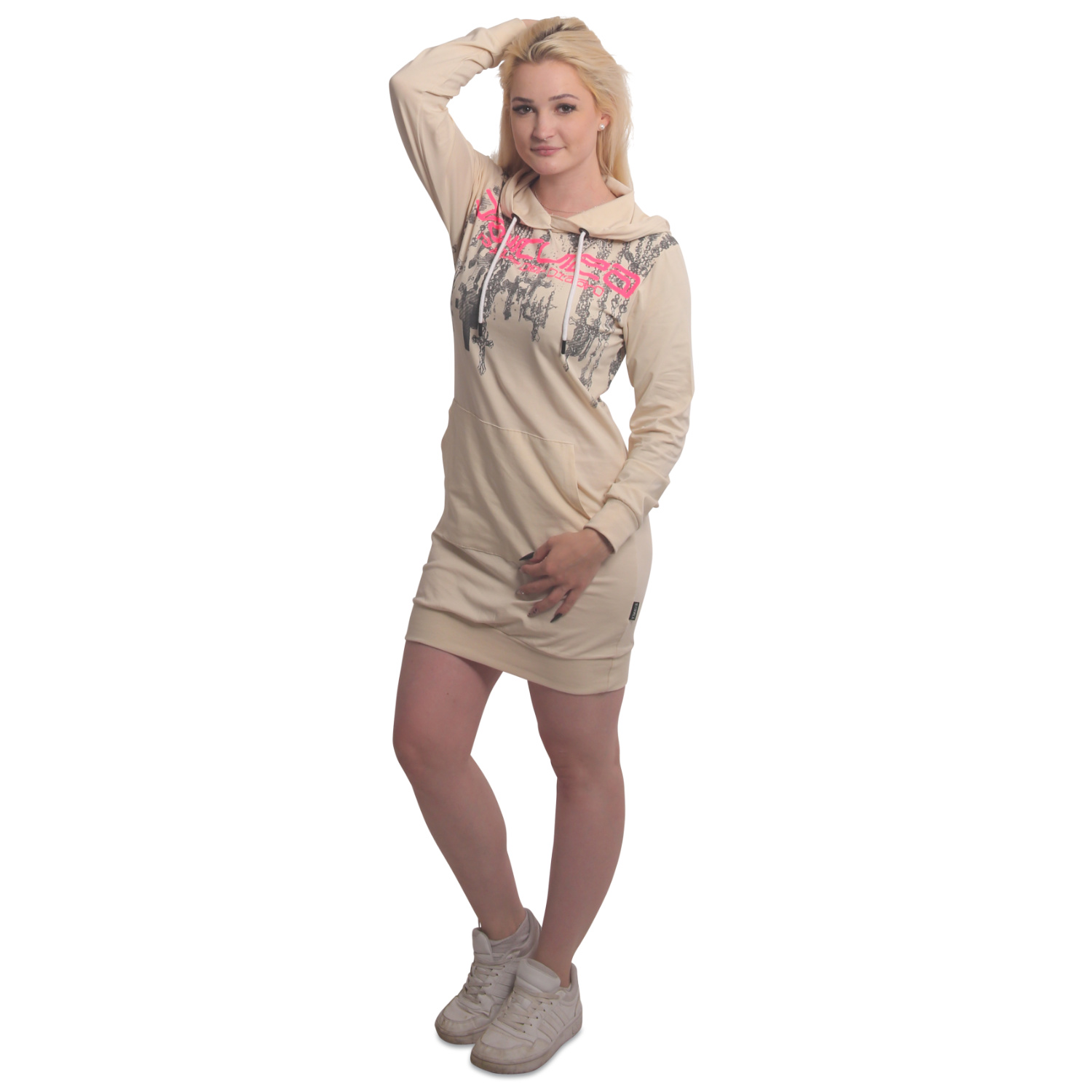 YAKUZA dámské šaty ROOD LITE HOODIE DRESS grey