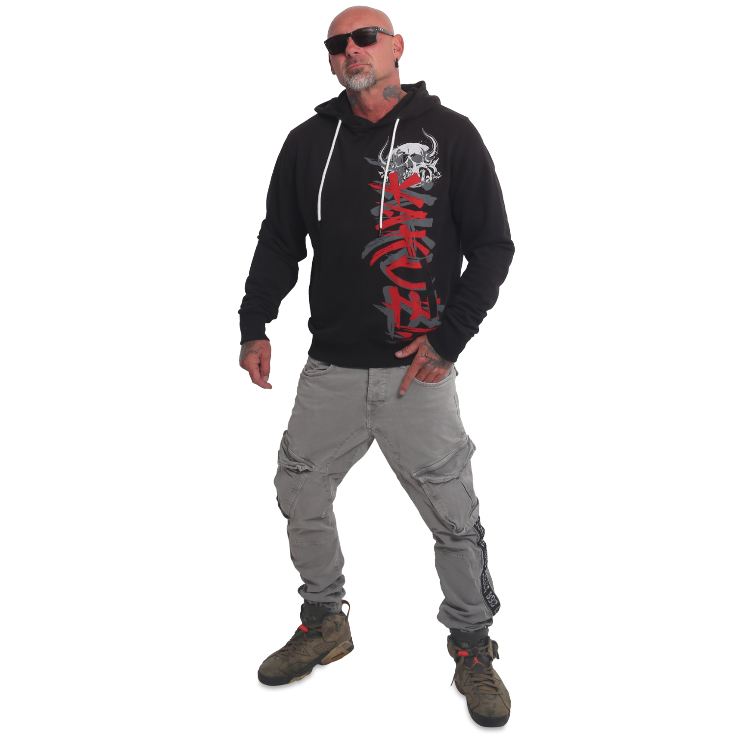 YAKUZA pánská mikina HORNED FU HOODIE černá