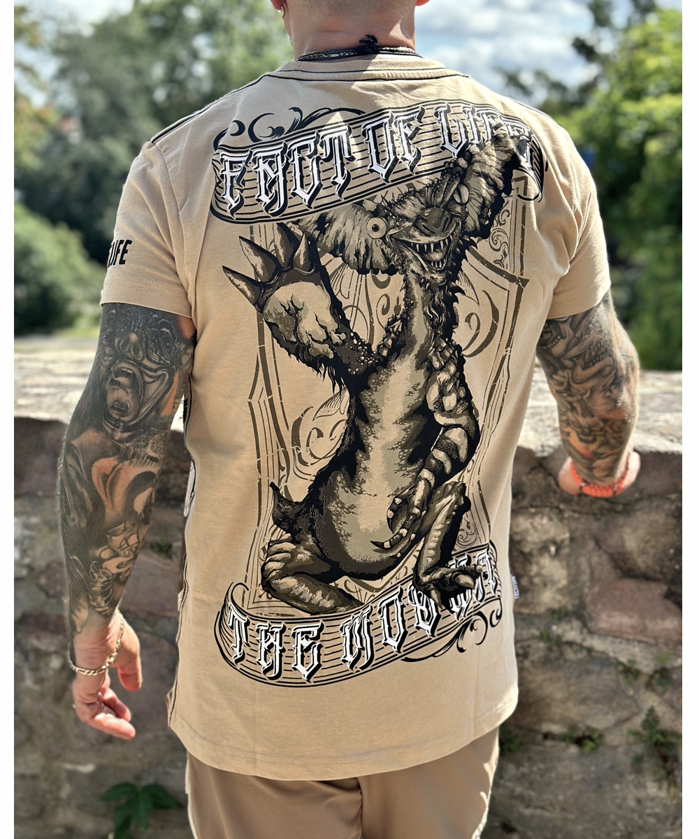 FACT OF LIFE pánské tričko MOGWAI světle hnědé