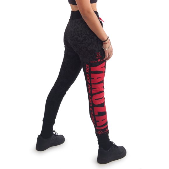 YAKUZA dámské tepláky SKULL PATTERN ALLOVER URBAN JOGGERS černé