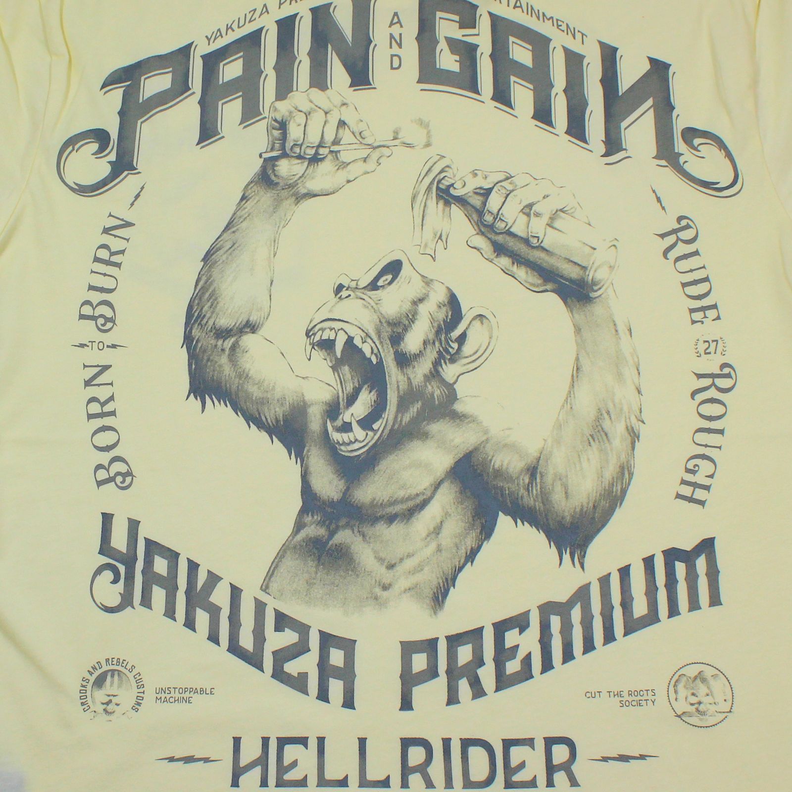 YAKUZA PREMIUM pánské tričko YPS 3909 světle žluté