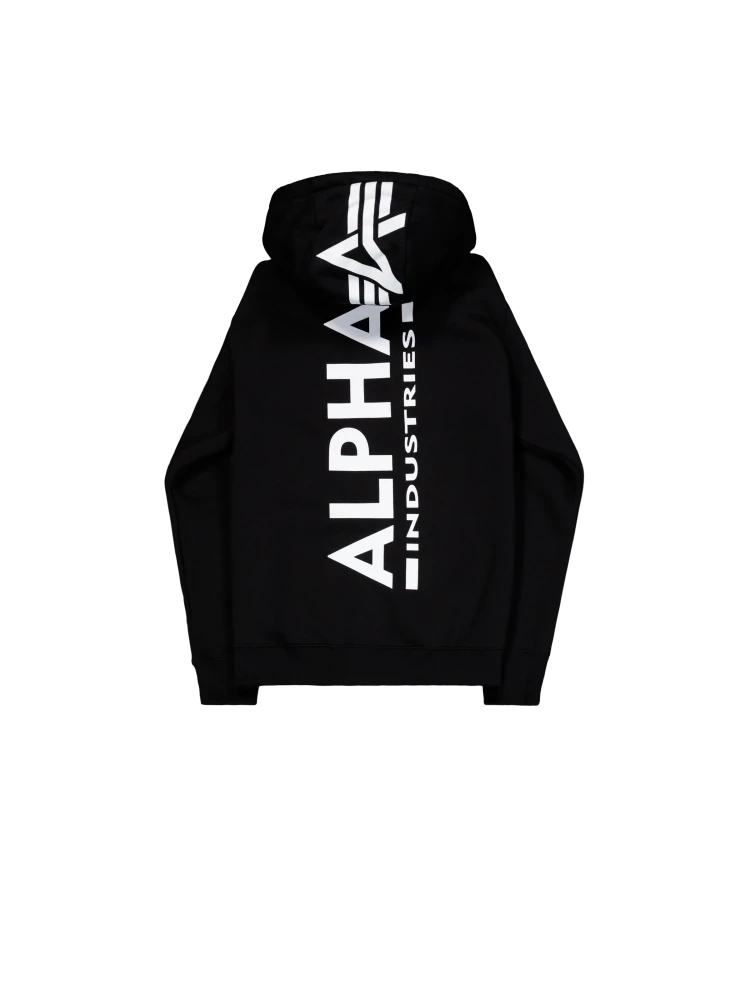 ALPHA INDUSTRIES BACKPRINT ZIP HOODY BLACK