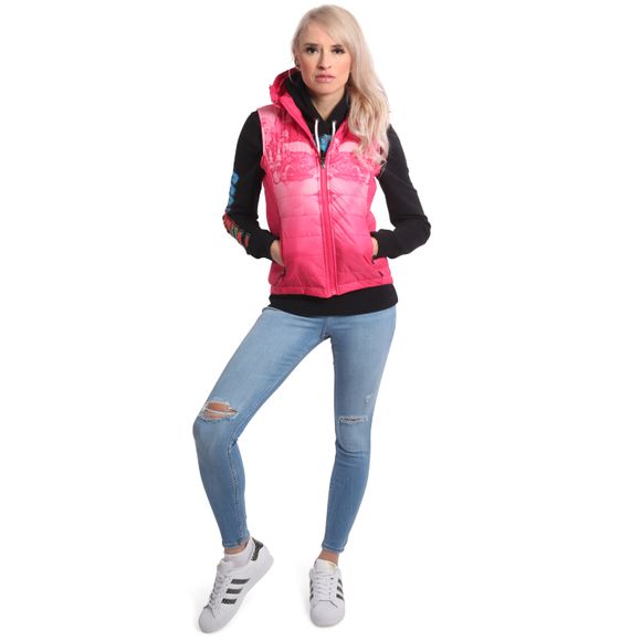 YAKUZA dámská vesta MASKED QUEEN HOODED VEST azalea