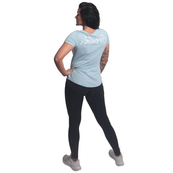 YAKUZA dámské tričko FAITH CURVED CREW NECK T-SHIRT sterling blue