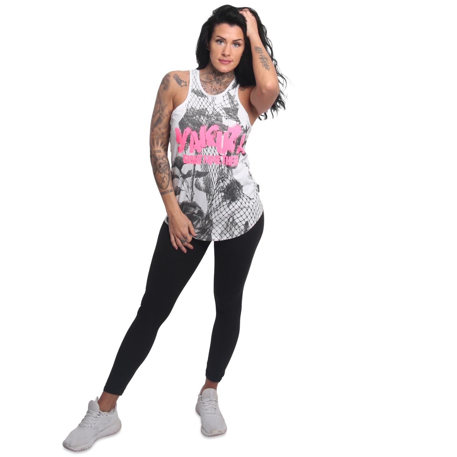YAKUZA dámské tílko MESH ROSE URBAN TANKTOP white