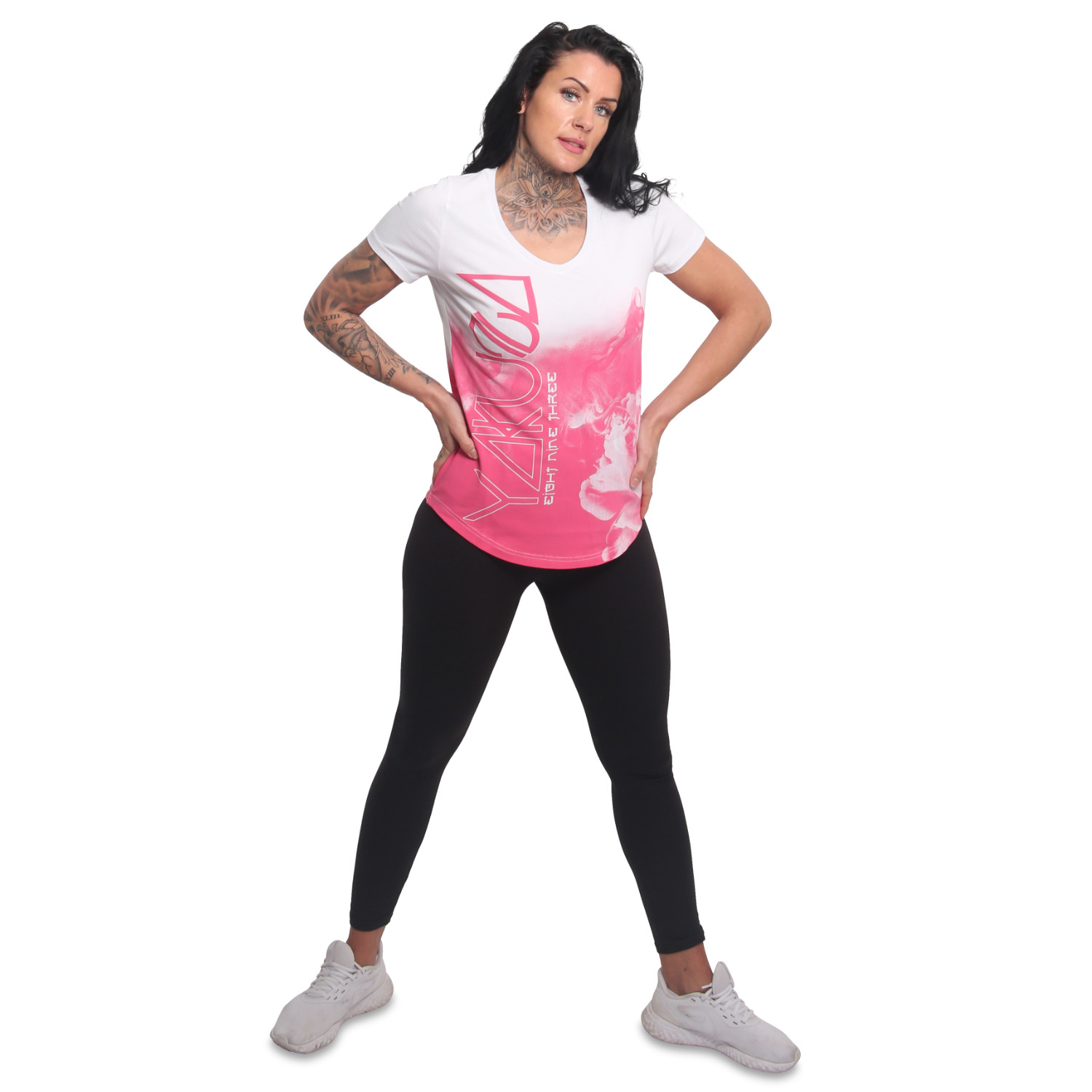 YAKUZA dámské tričko FLOAT CURVED V NECK T-SHIRT white