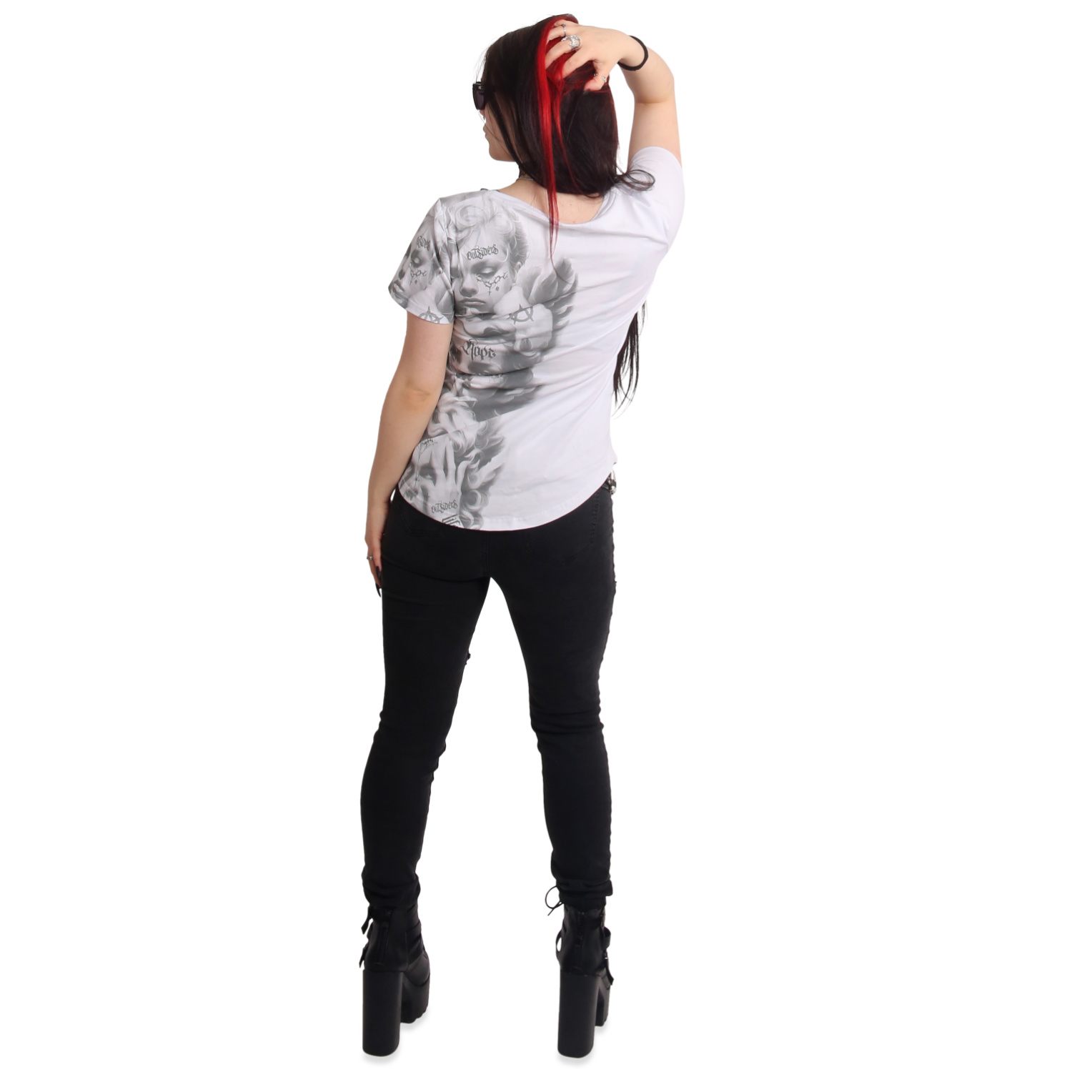 YAKUZA dámské tričko WISE KIDS CURVED V NECK T-SHIRT bílé