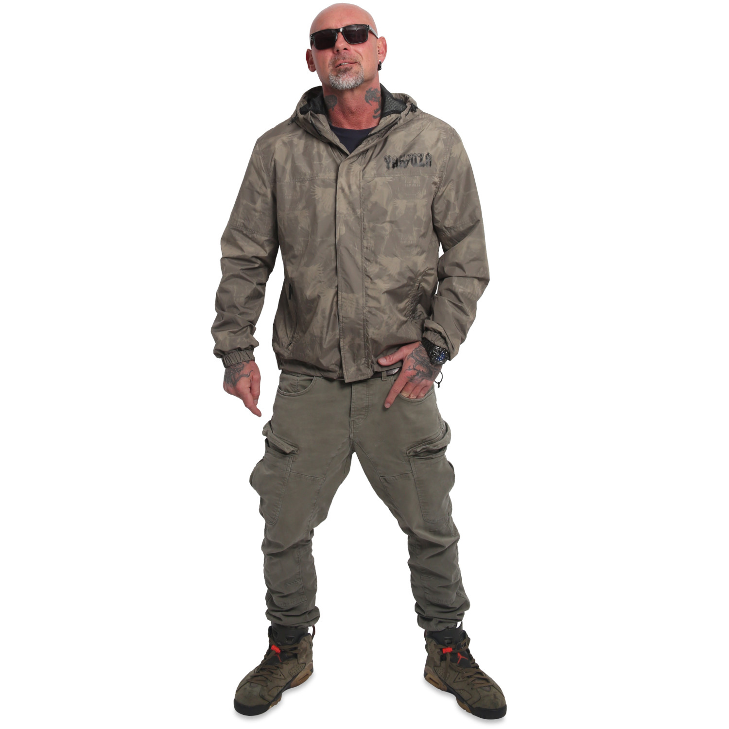 YAKUZA pánská bunda ROCKSTARZ WINDBREAKER olivová