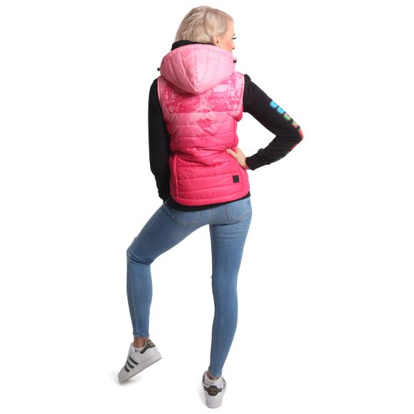 YAKUZA dámská vesta MASKED QUEEN HOODED VEST azalea