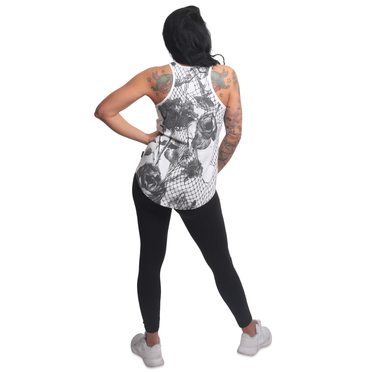 YAKUZA dámské tílko MESH ROSE URBAN TANKTOP white