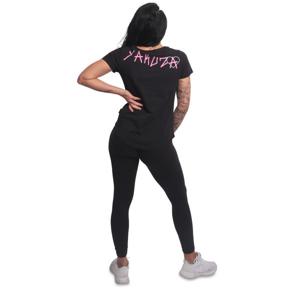 YAKUZA dámské tričko AFRAID CURVED CREW NECK T-SHIRT black