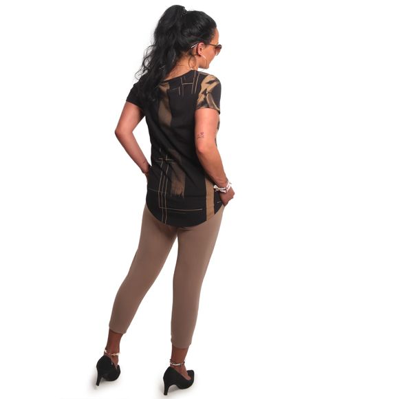 YAKUZA dámské tričko DEATH ROSE CURVED CREW NECK T-SHIRT black