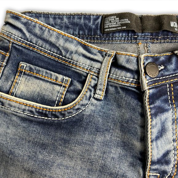 YAKUZA pánské džíny THRUSTERS STRAIGHT JEANS medium vintage