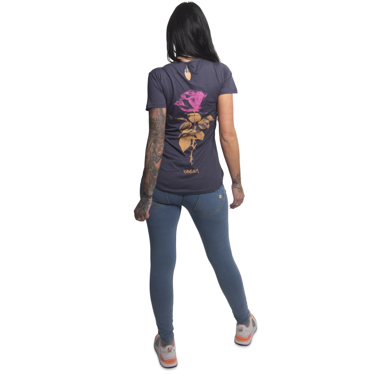 YAKUZA dámské tričko DIFFUSE LONG TAIL T-SHIRT parisian night