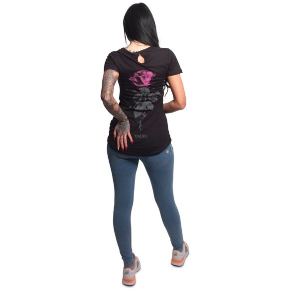 YAKUZA dámské tričko DIFFUSE LONG TAIL T-SHIRT černé