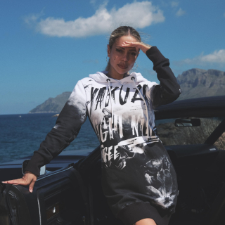 YAKUZA dámské šaty LIQUID ROSE SWEAT DRESS black