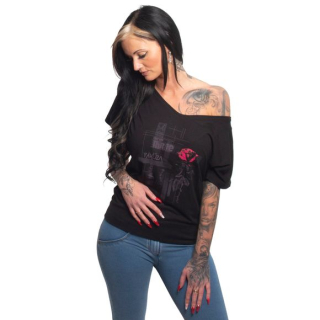 YAKUZA dámské tričko DIFFUSE WIDE CREW NECK T-SHIRT black
