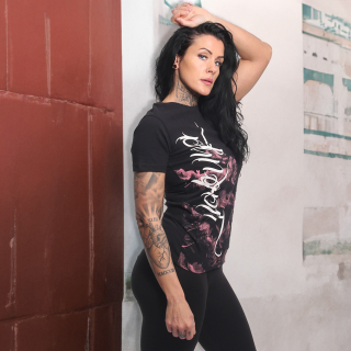 YAKUZA dámské tričko ROSE TUNE URBAN CREW NECK T-SHIRT black