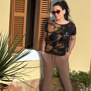 YAKUZA dámské tričko DEATH ROSE CURVED CREW NECK T-SHIRT black