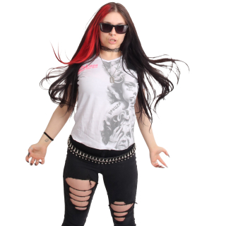 YAKUZA dámské tričko WISE KIDS CURVED V NECK T-SHIRT bílé