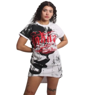 YAKUZA Dámské tričkové šaty Antique Urban GKB 28117 bílé