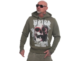 YAKUZA pánská mikina s kapucí APOLOGISE HOODIE HOB 23009 grape leaf
