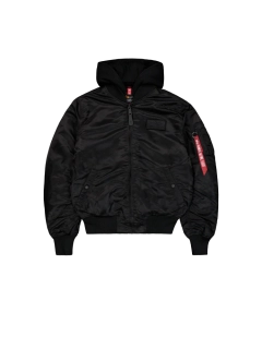 ALPHA IMDUSTRIES Pánský bomber s kapucí ZIP HOOD BACKPRINT  128113/285 černý