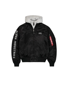 ALPHA INDUSTRIES Pánsky bomber SLEEVE EMBROIDERY 133104/198 černošedá
